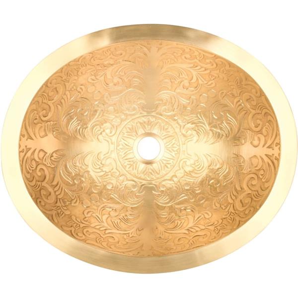 Linkasink - Oval Brocade Cast Bronze Vessel