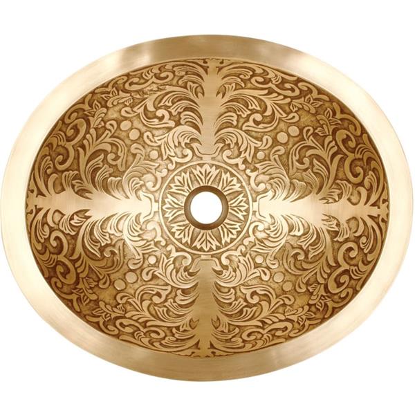 Linkasink - Oval Brocade Cast Bronze Vessel