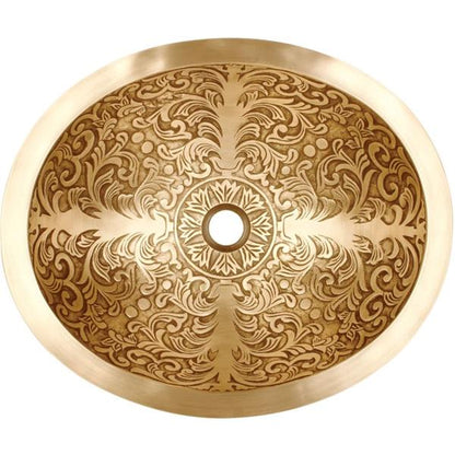 Linkasink - Oval Brocade Cast Bronze Vessel