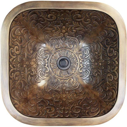Linkasink - Square Brocade Cast Bronze Vessel