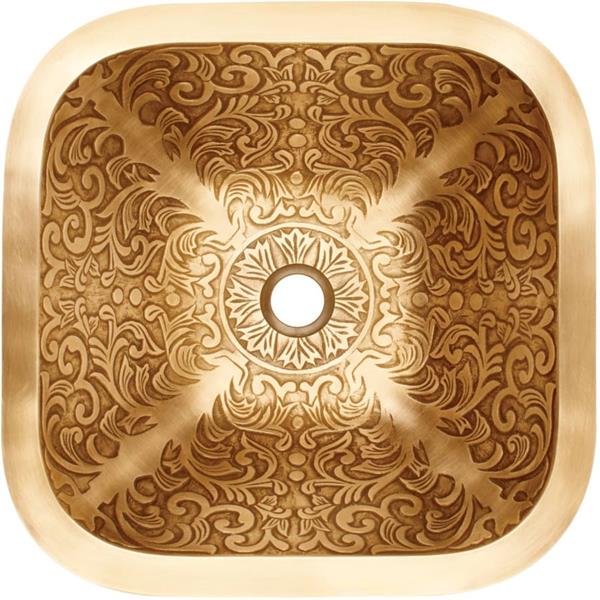 Linkasink - Square Brocade Cast Bronze Vessel