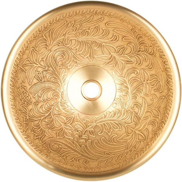 Linkasink - Small Round Botanical Cast Bronze Vessel