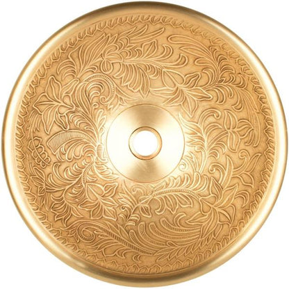 Linkasink - Small Round Botanical Cast Bronze Vessel