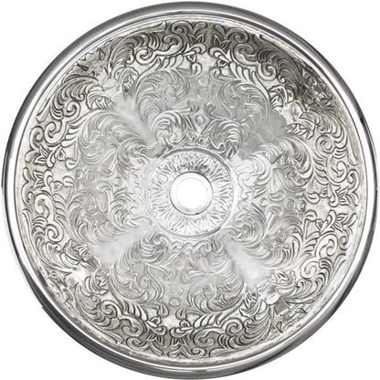 Linkasink - Small Round Brocade Cast Bronze Vessel