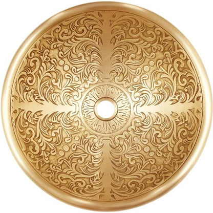 Linkasink - Small Round Brocade Cast Bronze Vessel