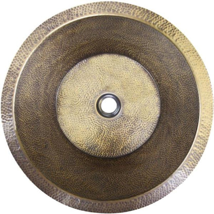 Linkasink - Small Flat Round Builder's Series Hand-Hammered Metal Sink