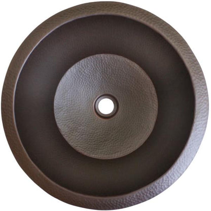 Linkasink - Small Flat Round Builder's Series Hand-Hammered Metal Sink