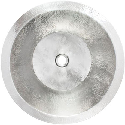 Linkasink - Small Flat Round Builder's Series Hand-Hammered Metal Sink