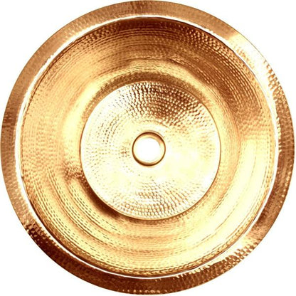 Linkasink - Small Flat Round Builder's Series Hand-Hammered Metal Sink