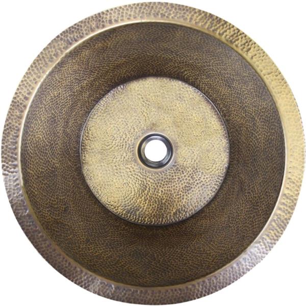 Linkasink - Small Flat Round Builder's Series Hand-Hammered Metal Sink
