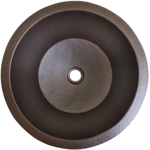 Linkasink - Small Flat Round Builder's Series Hand-Hammered Metal Sink