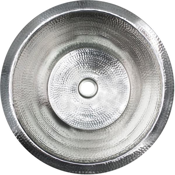 Linkasink - Small Flat Round Builder's Series Hand-Hammered Metal Sink