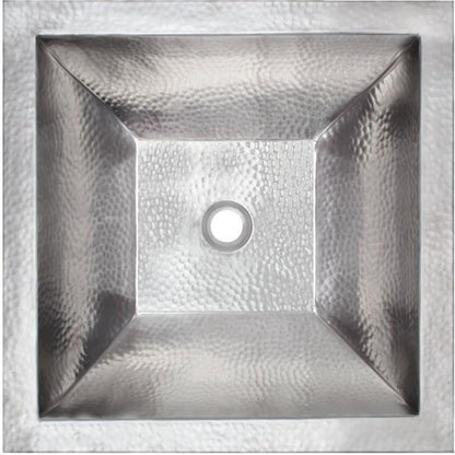 Linkasink - Coco Shallow Square Hammered Builder's Series Hand-Hammered Metal Sink