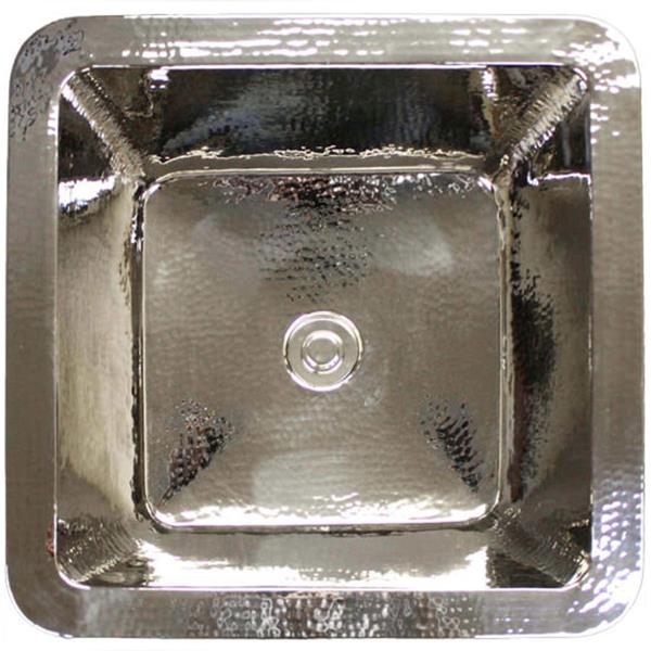 Linkasink - Hammered Metal Hand-Crafted Large Square Kitchen/Bar Sink