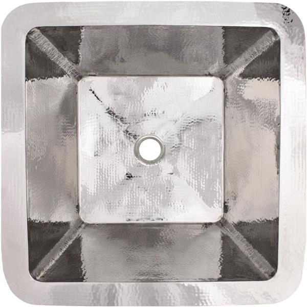 Linkasink - Hammered Metal Hand-Crafted Large Square Kitchen/Bar Sink
