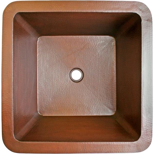 Linkasink - Hammered Metal Hand-Crafted Large Square Kitchen/Bar Sink