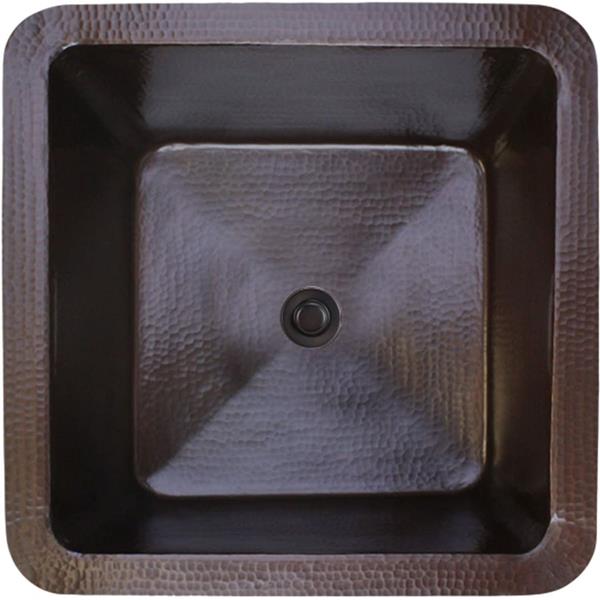 Linkasink - Hammered Metal Large Square Kitchen/Bar Sink