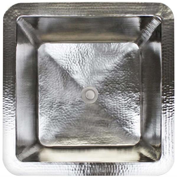 Linkasink - Hammered Metal Large Square Kitchen/Bar Sink