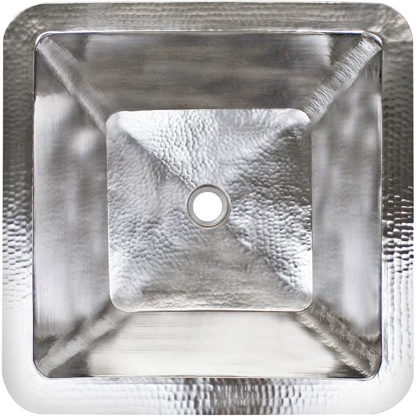 Linkasink - Hammered Metal Large Square Kitchen/Bar Sink