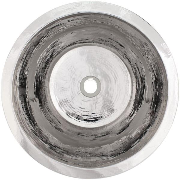 Linkasink - Hammered Metal Hand-Crafted Small Round Flat Bottom Bar/Utility Sink