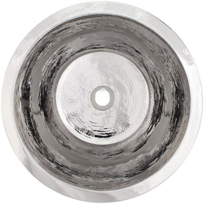 Linkasink - Hammered Metal Hand-Crafted Small Round Flat Bottom Bar/Utility Sink