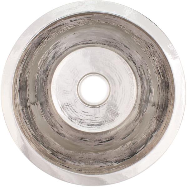 Linkasink - Hammered Metal Hand-Crafted Small Round Flat Bottom Bar/Utility Sink