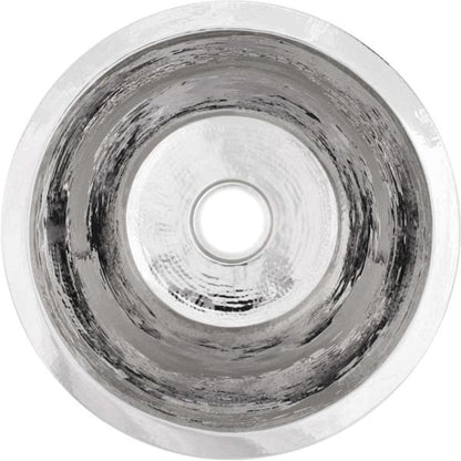 Linkasink - Hammered Metal Hand-Crafted Small Round Flat Bottom Bar/Utility Sink