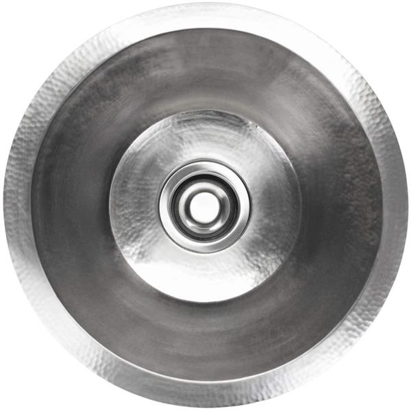 Linkasink - Hammered Metal Hand-Crafted Small Round Flat Bottom Bar/Utility Sink