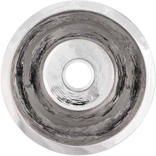 Linkasink - Hammered Metal Hand-Crafted Large Round Flat Bottom Bar/Utility Sink
