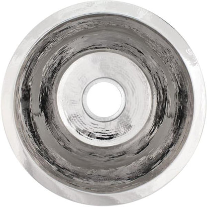 Linkasink - Hammered Metal Hand-Crafted Large Round Flat Bottom Bar/Utility Sink