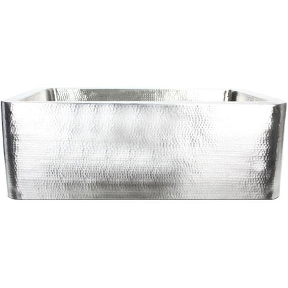 Linkasink - Hammered Metal Hand-Crafted Farmhouse 33 Inch Single Bowl Kitchen Sink - Undermount