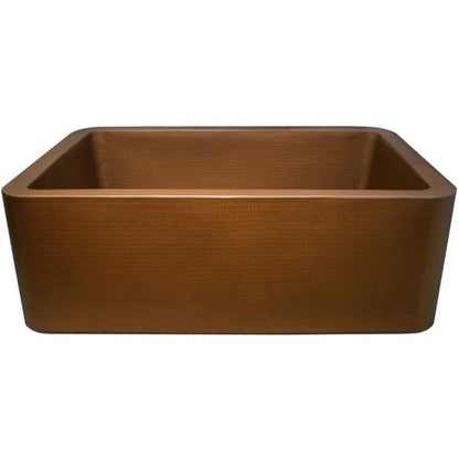Linkasink - Hammered Metal Hand-Crafted Farmhouse 33 Inch Single Bowl Kitchen Sink - Undermount