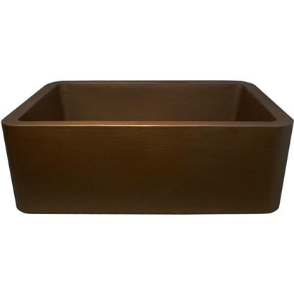 Linkasink - Hammered Metal Hand-Crafted Farmhouse 30 Inch Single Bowl Kitchen Sink - Undermount