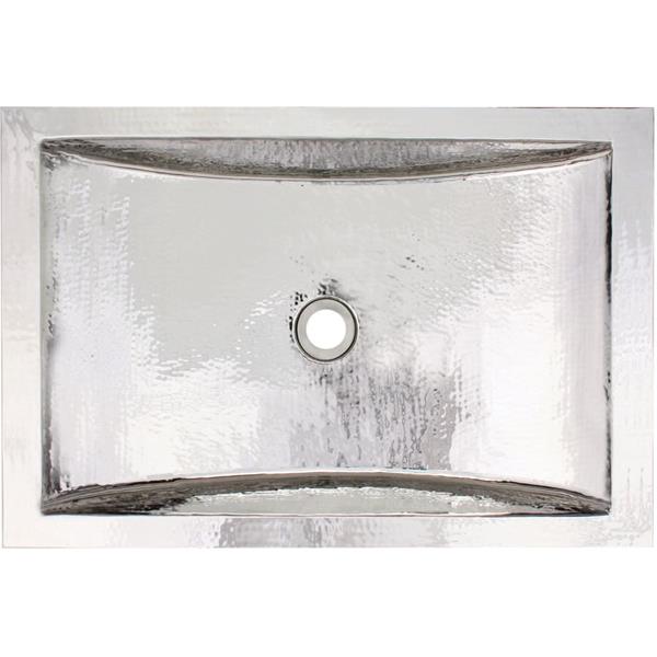 Linkasink - Hammered Metal Hand-Crafted Rectangular Bath/Bar Crescent Sink