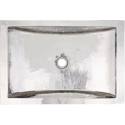 Linkasink - Hammered Metal Hand-Crafted Rectangular Bath/Bar Crescent Sink