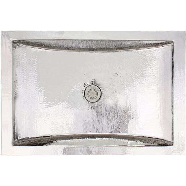 Linkasink - Hammered Metal Hand-Crafted Rectangular Bath/Bar Crescent Sink