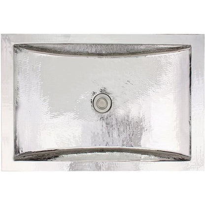 Linkasink - Hammered Metal Hand-Crafted Rectangular Bath/Bar Crescent Sink