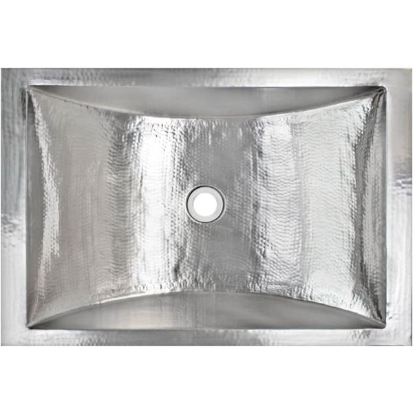 Linkasink - Hammered Metal Hand-Crafted Rectangular Bath/Bar Crescent Sink