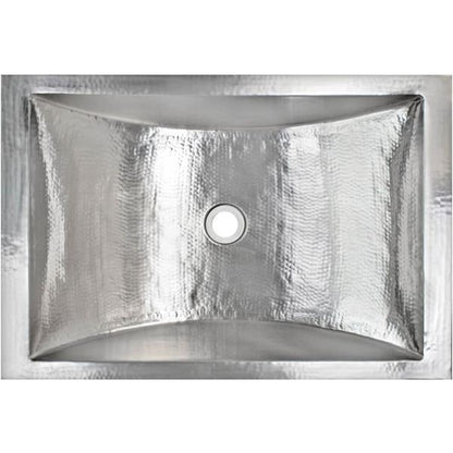 Linkasink - Hammered Metal Hand-Crafted Rectangular Bath/Bar Crescent Sink
