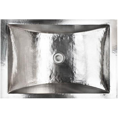 Linkasink - Hammered Metal Hand-Crafted Rectangular Bath/Bar Crescent Sink