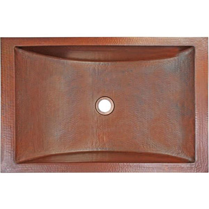 Linkasink - Hammered Metal Hand-Crafted Rectangular Bath/Bar Crescent Sink