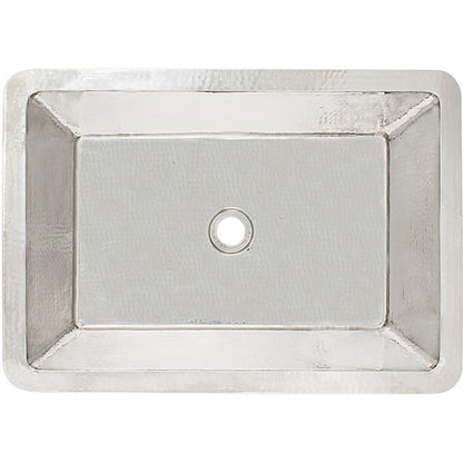 Linkasink - Hammered Metal Hand-Crafted Rectangular Box Sink With 2 Inch Drain Opening