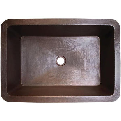 Linkasink - Hammered Metal Hand-Crafted Rectangular Box Sink With 3.5 Inch Drain Opening