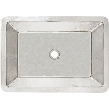Linkasink - Hammered Metal Hand-Crafted Rectangular Box Sink With 3.5 Inch Drain Opening