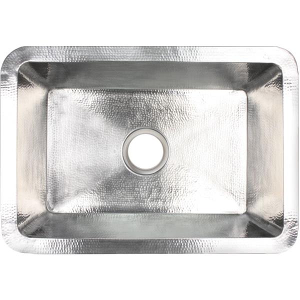 Linkasink - Hammered Metal Hand-Crafted Rectangular Box Sink With 3.5 Inch Drain Opening