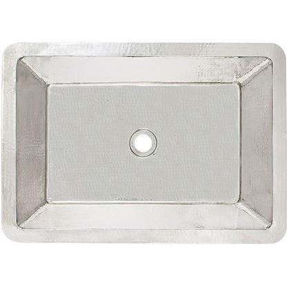 Linkasink - Hammered Metal Hand-Crafted Rectangular Box Sink With 1.5 Inch Drain Opening