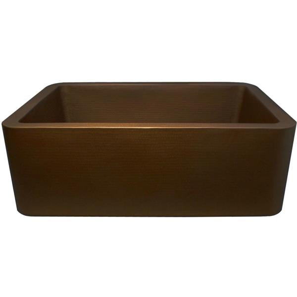 Linkasink - Hammered Metal Hand-Crafted Farmhouse 25 Inch Kitchen Single Bowl Sink