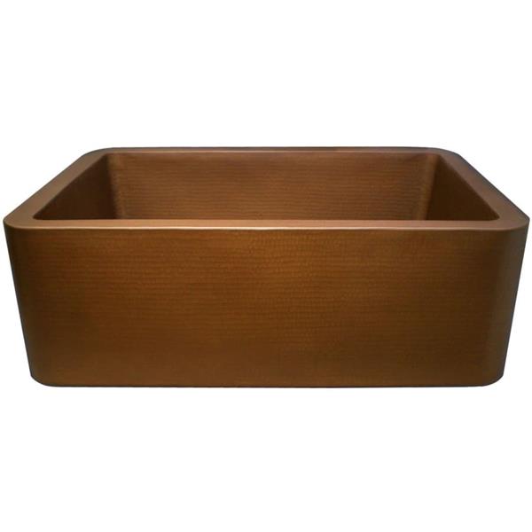 Linkasink - Hammered Metal Hand-Crafted Farmhouse 25 Inch Kitchen Single Bowl Sink