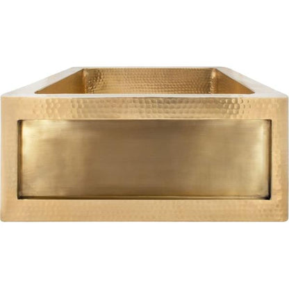 Linkasink - Inset Apron Front Hammered  Metal Hand-Crafted Bar Sink