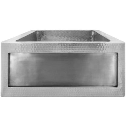 Linkasink - Inset Apron Front Hammered Metal Hand-Crafted Bar Sink